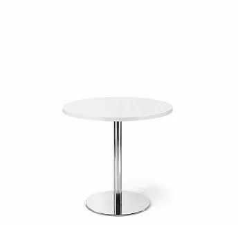 КАФЕ/CAFE Стол д80 выс75 БЕЛЫЙ/ХРОМ