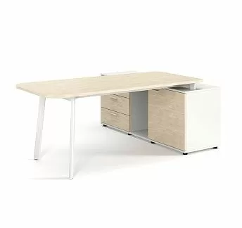 ФЛЕКС/FLEX Стол на опор.тумбе Л178см ДУБ СВЕТЛЫЙ/БЕЛЫЙ