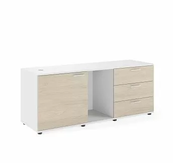 ФЛЕКС/FLEX Тумба 1-сторонняя универ. ДУБ СВЕТЛЫЙ/БЕЛЫЙ