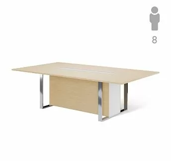 ЭКЗЕ/EXE Стол перег 256 хром/короб ДУБ СВЕТЛЫЙ/ХРОМ