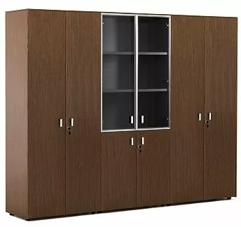 ЭКЗЕ/EXE Шкаф комби+гардер+д.бумаг ОРЕХ/АЛЮМ