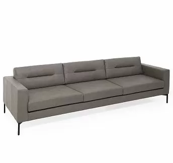 ТЕНО/TENO 3м диван, кожа, Claire ТЕМНО-БЕЖЕВЫЙ/ЧЕРНЫЙ