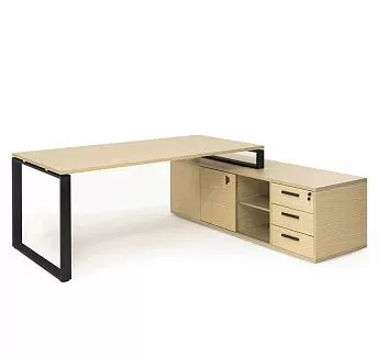 ЭКЗЕ/EXE Стол на оп.тумбе 229 черн ДУБ СВЕТЛЫЙ/ЧЕРНЫЙ