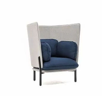 БЕЛЛАДЖИО/BELLAGIO кресло высокая спинка СЕРО-СИНИЙ