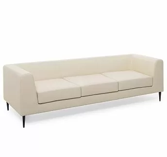 ЕВА АП/EVA UP Диван 3мест, кожа БЕЖЕВЫЙ/ЧЕРНЫЙ
