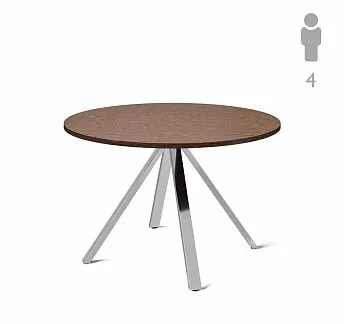 ЭКЗЕ/EXE Стол д/перег. круглый Хром ОРЕХ/ХРОМ