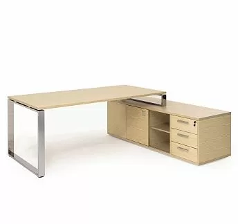 ЭКЗЕ/EXE Стол на оп.тумбе 229 хром ДУБ СВЕТЛЫЙ/ХРОМ