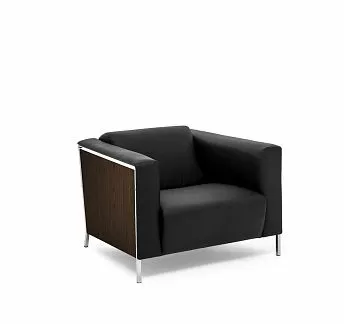 ВИСПО ВУД/VISPO Wood Кресло, кожа ОРЕХ/ЧЕРНЫЙ