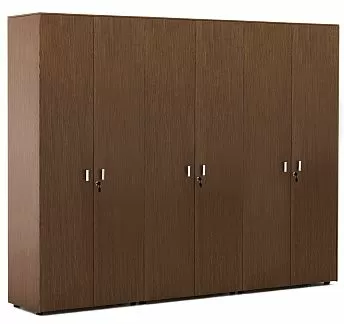 ЭКЗЕ/EXE Шкаф д/бумаг x 2 с гардер ОРЕХ/ХРОМ