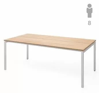 ТУР/TOUR Стол переговоров 200х100 ДУБ КАЛИФ/БЕЛЫЙ