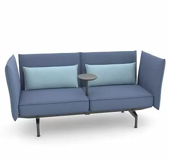 СОФТ ВОРК/SOFT WORK Диван 2-м, столик СИНИЙ/ГОЛУБОЙ/ЧЕРНЫЙ