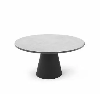 НОАЛЕ/NOALE Стол кофейный низкий БЕТОН СВ/ЧЕРНЫЙ