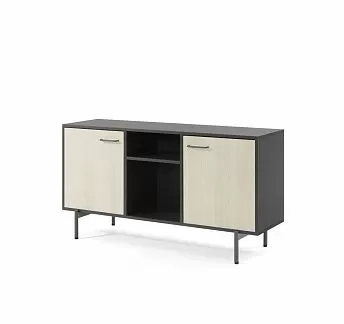 РИНГ/RING Шкаф низкий 141х75,5 ДУБ СВ/ГРАФИТ/АНТРАЦ