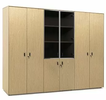 ЭКЗЕ/EXE Шкаф комби+гардер+д.бумаг ДУБ СВЕТЛЫЙ/ЧЕРНЫЙ