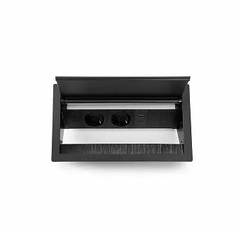 ВЕРСА ФЛЭП МОНО/VERSA FLAP MONO 2p+2usb ЧЕРНЫЙ