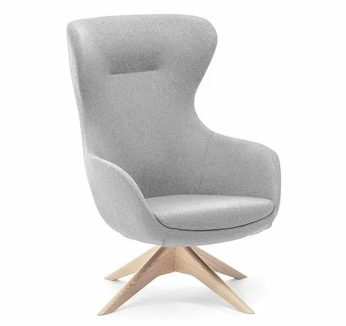 ЭЛЕГАНС/ELEGANCE Кресло крут, база дер СЕРЫЙ M
