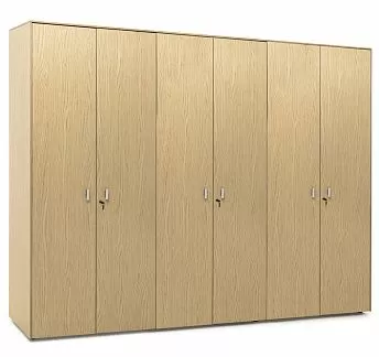 ЭКЗЕ/EXE Шкаф д/бумаг x 2 с гардер ДУБ СВЕТЛЫЙ/ХРОМ