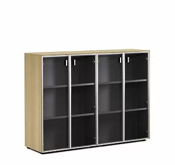 ЭНЦО/ENZO Шкаф-витрина в.120, 4 дв СВ.ЭВКАЛИПТ/АЛЮМ