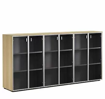 ЭНЦО/ENZO Шкаф-витрина в.120, 6 дв СВ.ЭВКАЛИПТ/АЛЮМ